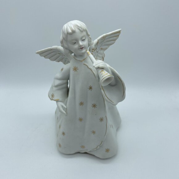 Vintage Pair Of SCHMID BROTHERS Music Box Angels Harp & Horn 7” - Picture 12 of 14